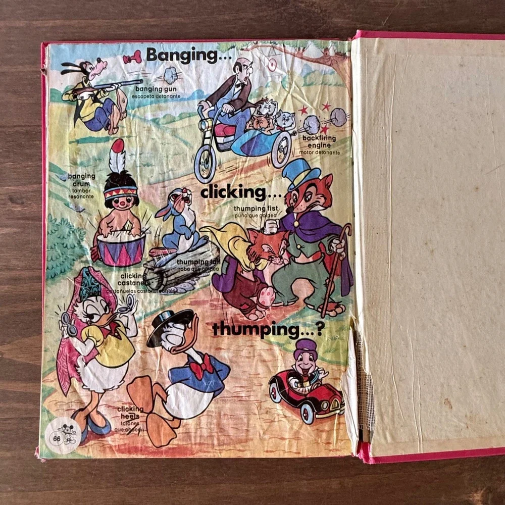Lot of 4 Vintage Disney Mickey Mouse Bilingual Spanish English Vocabulary Books